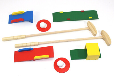 MINIGOLF Set komplett, Haus und Garten HOLZ Mini Golf Hindernisse Schläger -2084