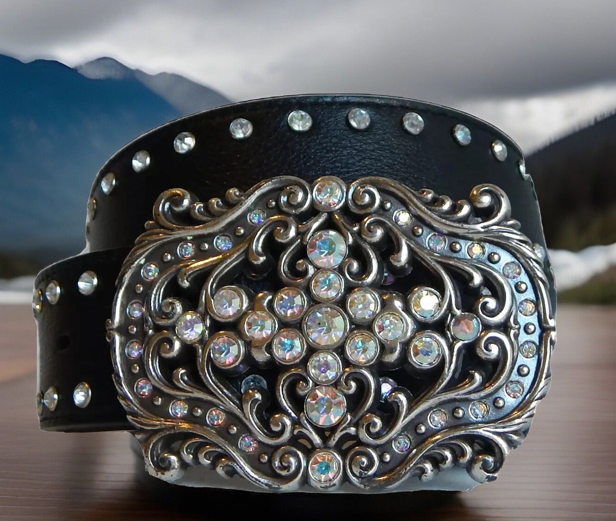 Tony Lama Leather Rhinestone Belt Size 28 NWT C50423 | eBay display picture 1