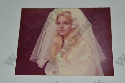 wedding portrait beautiful blonde woman bride VINTAGE PHOTOGRAPH El