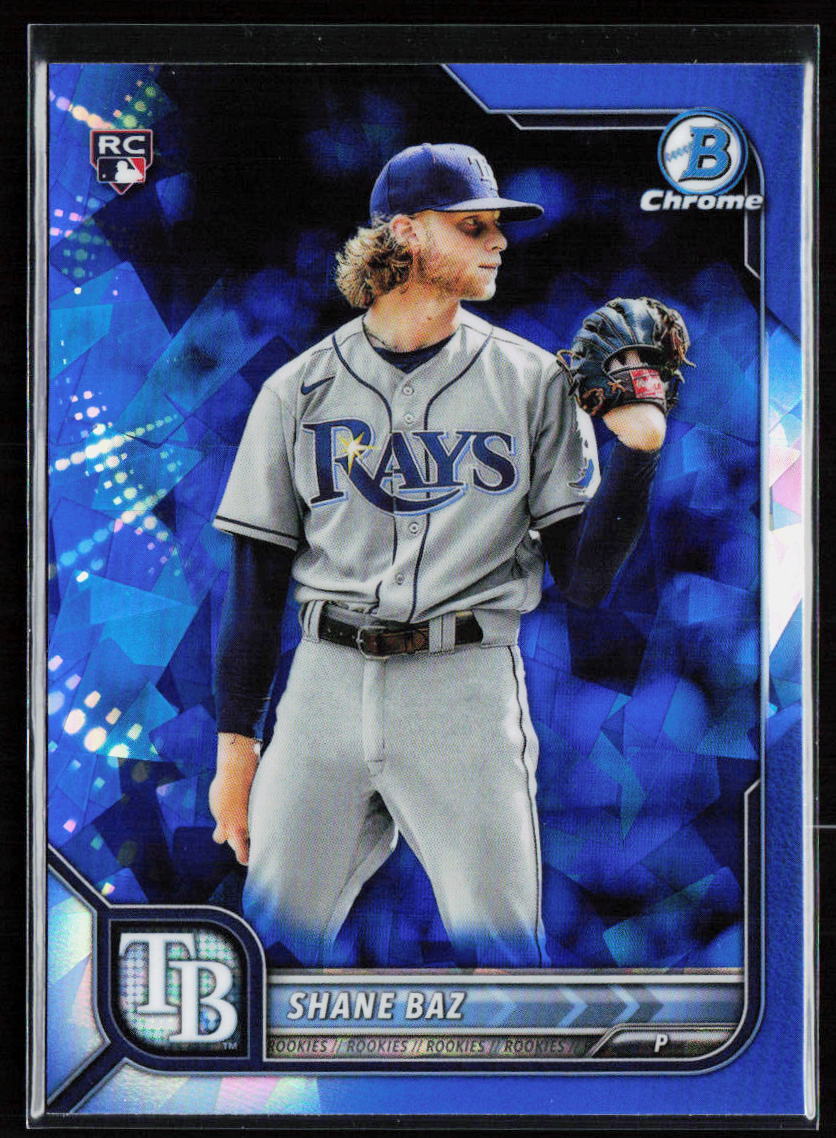 2022 Bowman Chrome Sapphire #66 Shane Baz Tampa Bay Rays RC