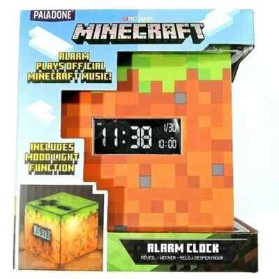 Mojang Minecraft Alarm Clock Mood Light and Plays Official  Minecraft Music