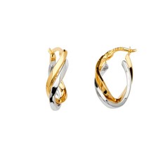 14K Tri color Gold Hoop Earrings for women Diameter - 20 MM