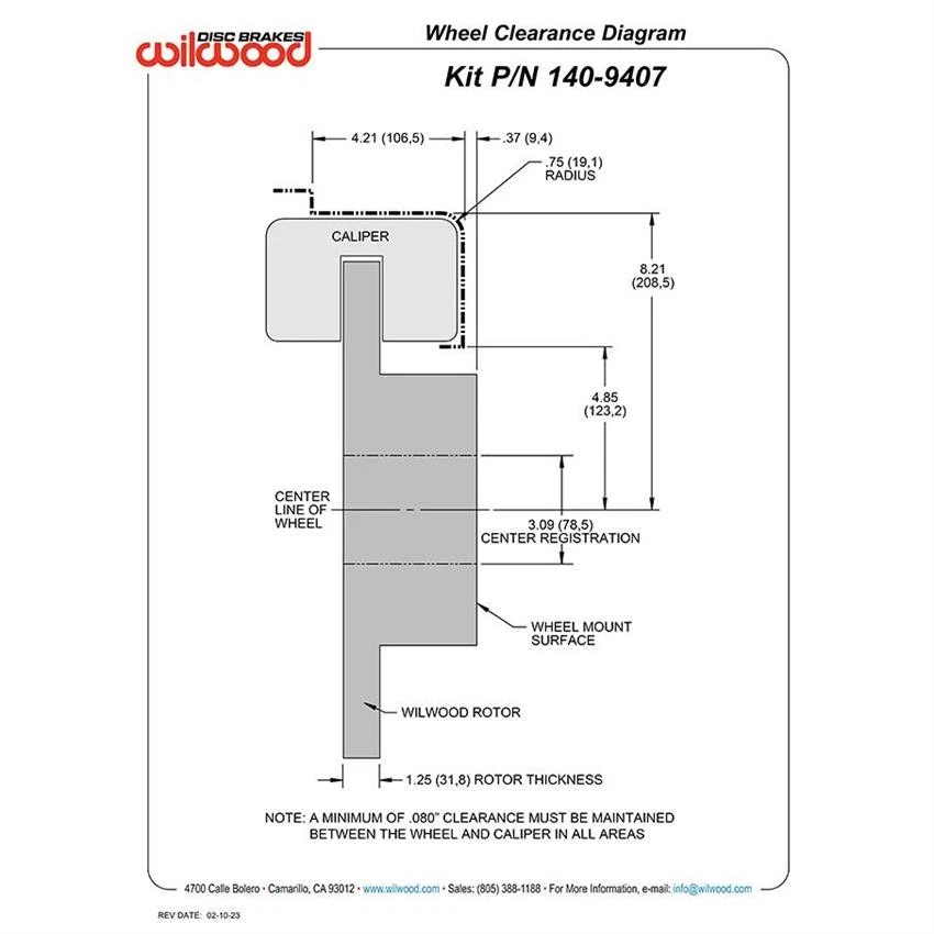 Wilwood 140-9407-DR W4A 14.25 Rear Brake Kit, 99-Up GM 1500 Pickup/SUV Foto 4 de 4