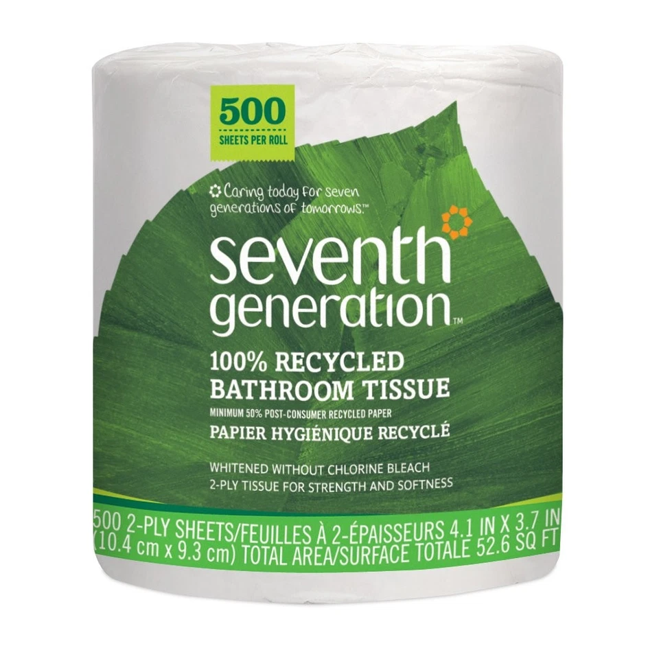 Seventh Generation 100 Recycled Toilet Paper 2 Ply Soft Eco Friendly 500 Sheets - Image 2 of 4
