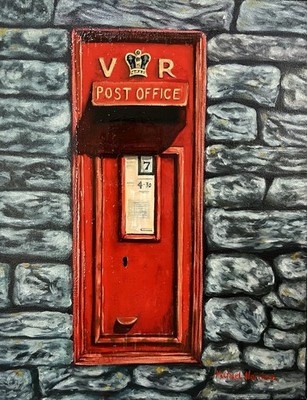Michael Harrison Oil Painting Post Office Mailbox Realism Canvas Signed