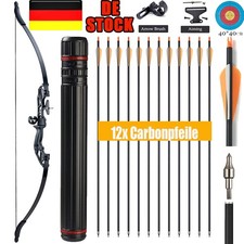 53 Zoll Bogenschießen Takedown Recurve Bogen+Carbonpfeile+Quiver für Jagd Ziel