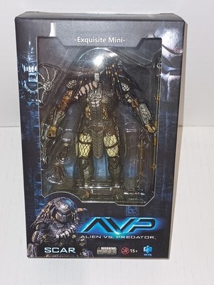 Hiya Toys Aliens vs Predator AVP masked Scar 4.5'' Action Figure 1:18 Scale Rare