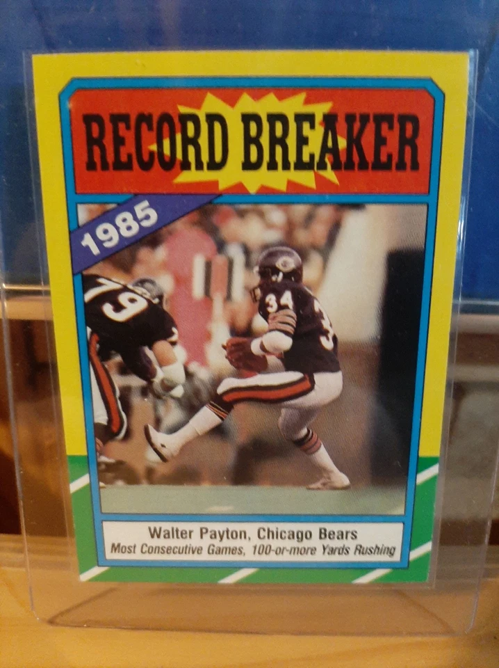 WALTER PAYTON 1986 Topps Football #7 RECORD BREAKER 8o