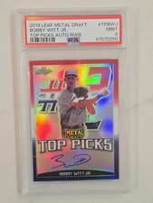2019 Leaf Metal Draft BOBBY WITT JR. Top Picks RC Auto RWB Prismatic #/10 PSA 9