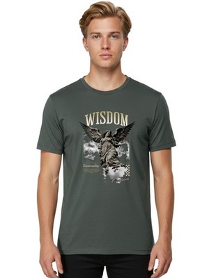 Wisdom Mens Graphic Tee,100% Cotton,Casual Summer Wear