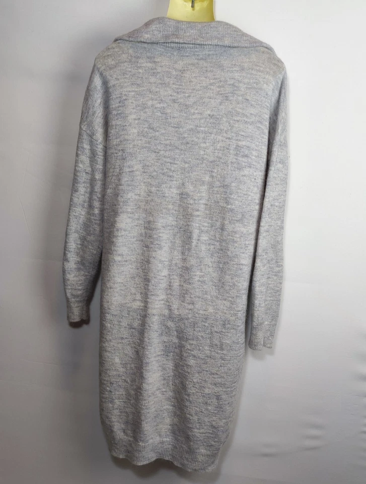 Golddigga Grey Wool Blend Knitted  Jumper Dress Knee Length Size UK 14- Collared - Image 2 of 4