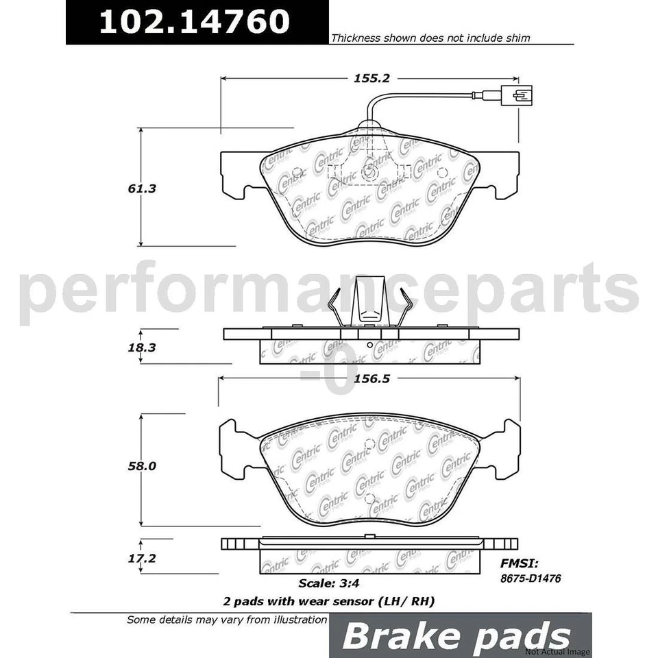 Juego de pastillas de freno de disco delanteras C-Tek rotor de freno de disco para Alfa Romeo 147 2002-2007 Foto 4 de 4