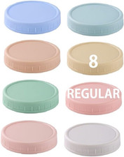 8 Pack Regular Mouth Plastic Mason Jar Lids for Ball, Kerr and More, 70Mm Colore