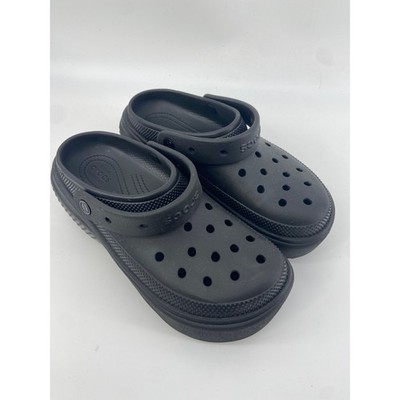 Crocs Clogs Women 10 Black Classic Stomp Platform Goth Streetwear Chunky 206302