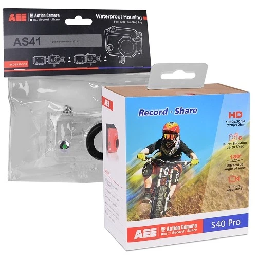 AEE S40 Pro 1080p Action Camera 16MP Photo Capture Waterproof Housing - Red - Image 2 of 4