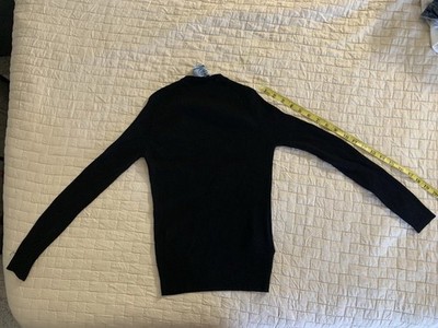 PRADA Womens Crew Neck Long Sleeve Girocollo Knit Top Black  Size 36 New No Tags