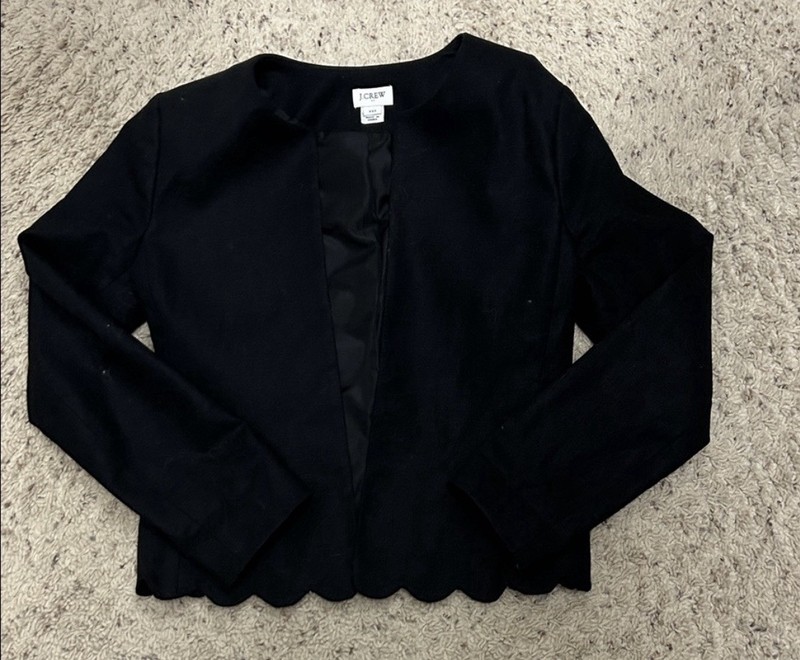 J. Crew scalloped Edge Lined Jacket, XXS