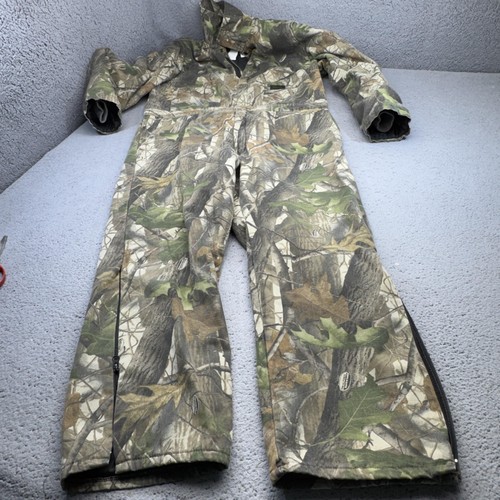 Liberty Coveralls Mens XL Green Camo Insulated Ankle Zip Hunt RealTree Hardwood