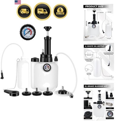 Brake Bleeder Kit Pressure Pump Fluid Flush Easy One-Person Operation