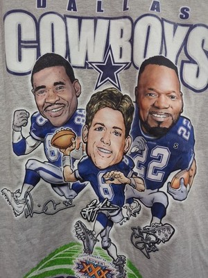 Mitchell & Ness Men's Dallas Cowboys Super Bowl XXX Champions Shirt Gray Small 