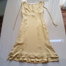 Rare Used Valentino Silk Dress One Piece Women Size 6 Elegant Yellow Very