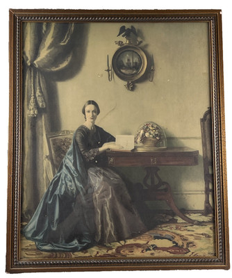 Vtg 1934 Leonard Campbell Taylor Princess Mafalda Lady in Blue Famed Art Print