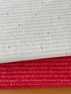 Andover Patchworkstoff A SONG TO SING Baumwollstoff Schrift Worte Handschrift