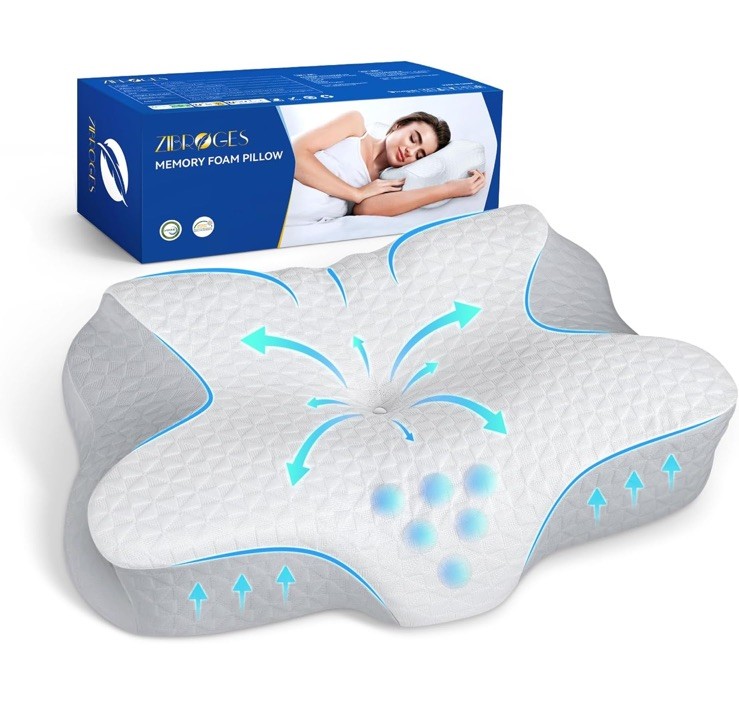 Zibroges Hals-Kissen Memory Foam Kissen für Nacken Kopf Schulter Schmerzlinderung...