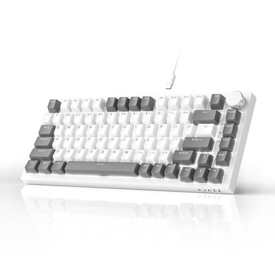 AJAZZ AK820 Mechanische Tastatur, 75% Hot Swapable Wired Keyboard Grau Weiß 