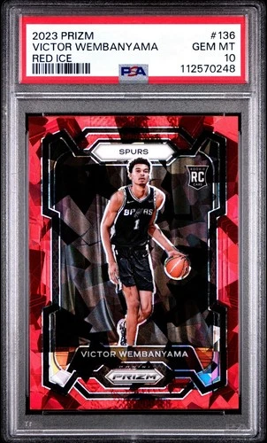 2023 PRIZM VICTOR WEMBANYAMA RED ICE PSA 10