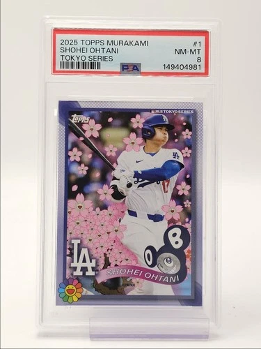 SHOHEI OHTANI 2025 TOPPS TAKASHI MURAKAMI TOKYO SERIES #1 PSA 8 Q2161