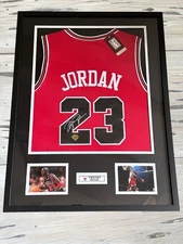 Michael Jordan signed autographed jersey. Holo sticker w/COA. M&N NWT. Framed
