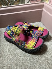 Adesso woven sandals | Rainbow multicolour straps | Chunky sole | EU 37