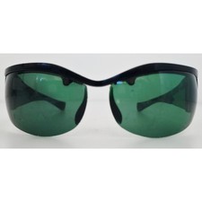 VINTAGE PRISTINE 1970's Glam Unisex Black Frame Green Lenses