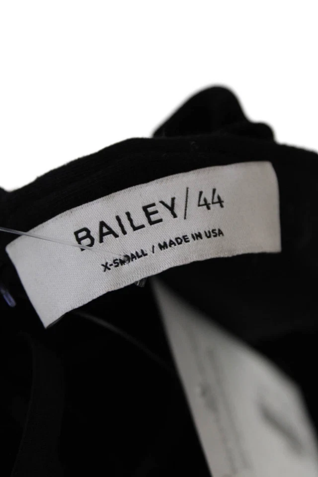 Bailey 44 Womens Velvet Lace Up Long Sleeve Pullover Blouse Top Black Size XS - Image 4 of 4