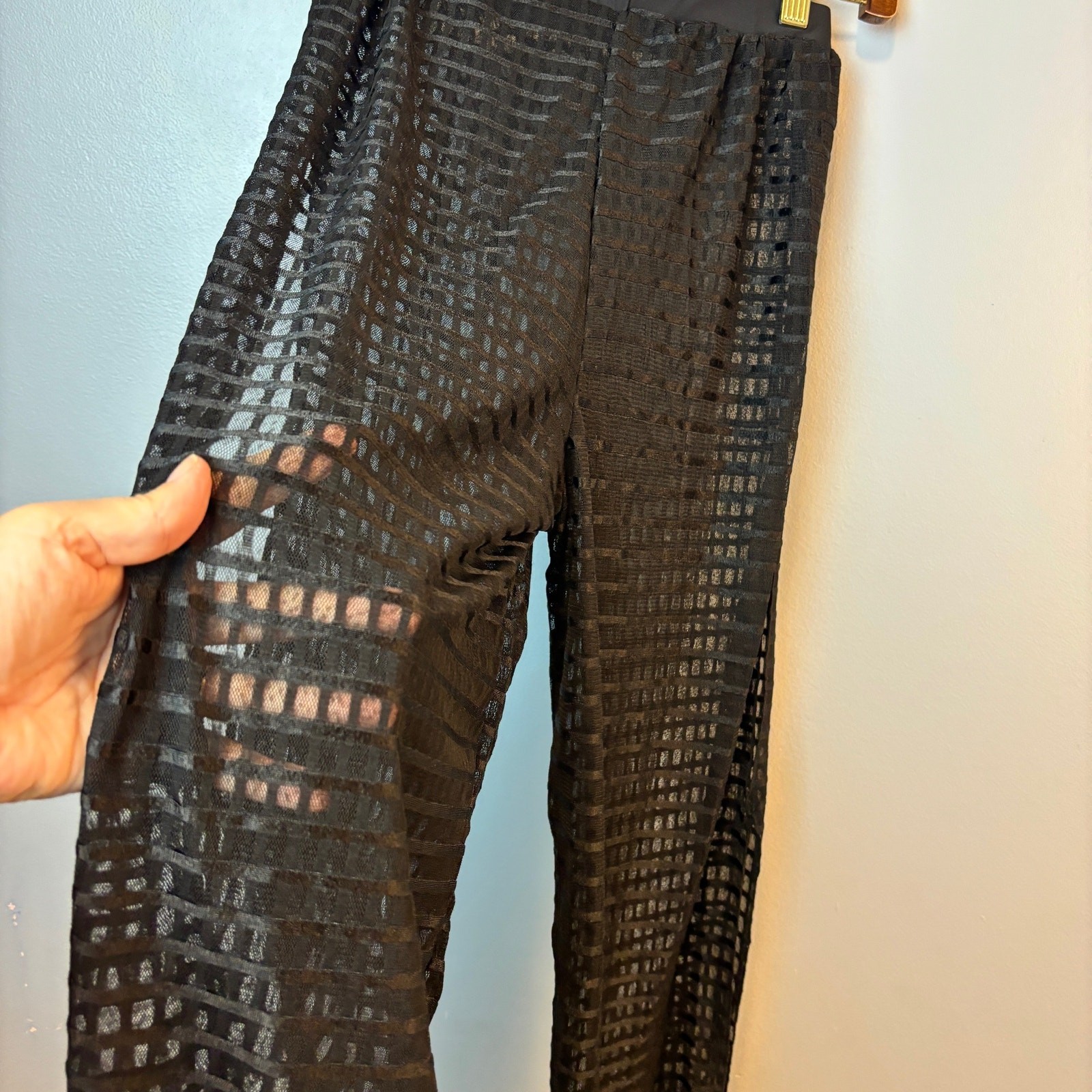 ALTRA Pantalone jogger nero tessuto aperto spacco lati aperti pull on donna XS