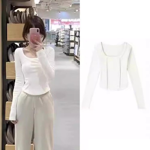 Innovadora camiseta estilo espina de pescado manga larga ideal para mujeres modernas - Imagen 7 de 17