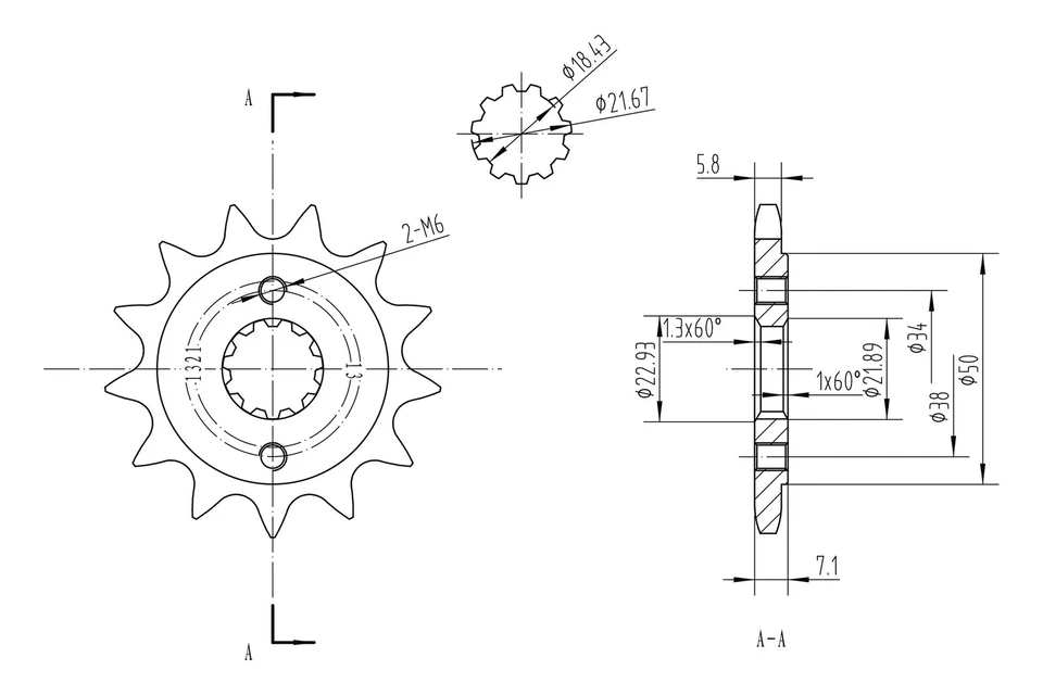 For Honda CBR300R 2015-2021 BikeMaster 965552 520 Series Sprocket Foto 2 de 2