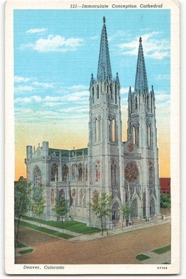 Immaculate Conception Cathedral, Denver, Colorado VTG Postcard SK3.