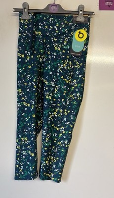 M&S Good Move Damen Neu Grün Mix Gemustert Cropped Fitness Leggings Gr. UK 6