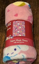 Sanrio Hello Kitty Friends Super Plush Throw Blanket Hearts 46in x 60in
