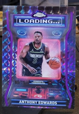 2025-26 Topps Chrome ANTHONY EDWARDS #/75 PURPLE REFRACTOR Loading  Wolves LD-3
