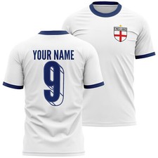 Personalised England 2024 Home T Shirt Mens Badge Name and Number shirt Footb...