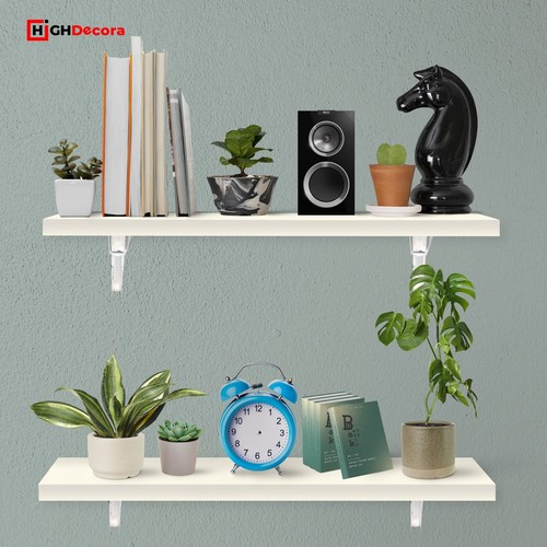 Highdecora Floating Shelves Wall Mounted Depth 350mm Set of 2 with Brackets - Picture 7 of 16