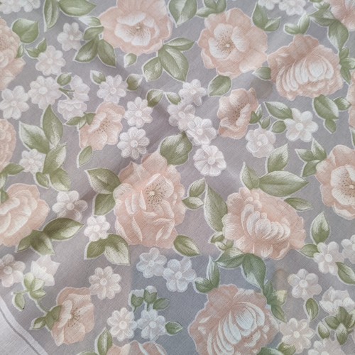 Mantel Pegan Blanco Melocotón Verde Floral Rosa Borde Festoneado Cuadrado Portugal - Imagen 12 de 17