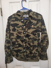 a bathing ape Kids Botton Down Shirt Sz Medium