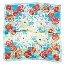Wrapables Silk Satin Floral 35 x 35 Inch Square Scarf, Roses