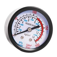 NEW Air Pressure Gauge 2" Dial Center Back Mount 1/4"NPT - 0 to 200PSI