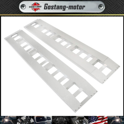 1 Pair 80''x15'' Aluminum 6,000 LBS Truck Car Auto Trailer Ramps Hook End Knife