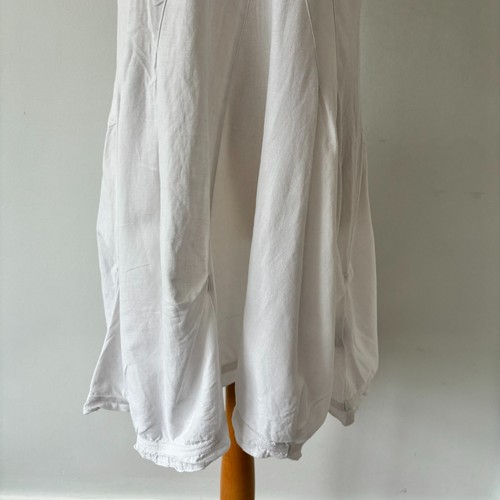 Alice Collins White Cotton & Linen Blend Balloon Dress Holiday Summer Size 12 - Picture 6 of 16